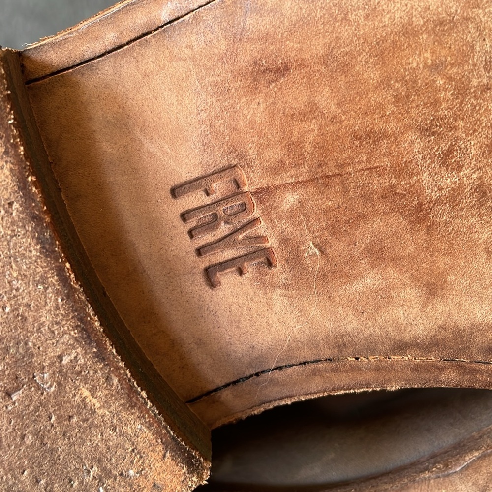 FRYE Jayden riding boots long brown oiled leather size US 8 - Picture 11 of 13